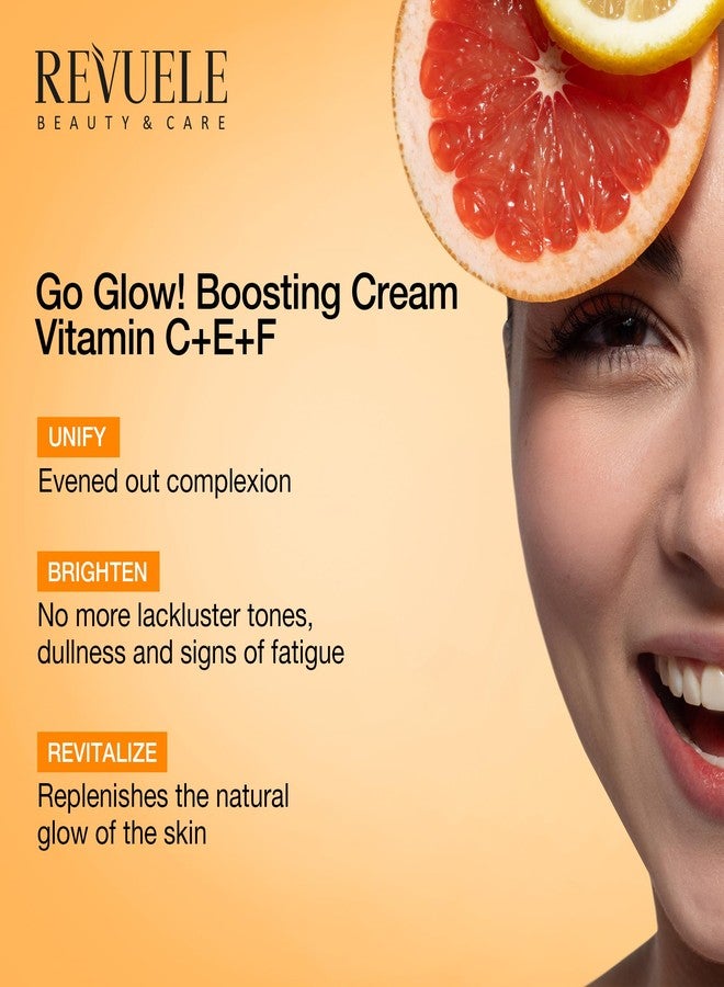 Revuele Go Glow! Boosting Cream – 1.69 fl.oz | Daily Brightening Face Moisturizer with Vitamins C, E & F | Revitalizes, Evens Skin Tone & Enhances Radiance – Vegan & Cruelty-Free - Image 2